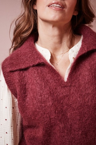 Camisola sem mangas em lã mohair Mendy - Bordô