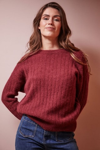 Camisola em bebé alpaca e lã Maxime - Vermelho