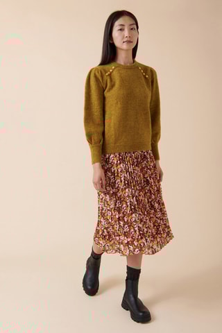 Camisola em lã e mohair Memdebo - Mostarda