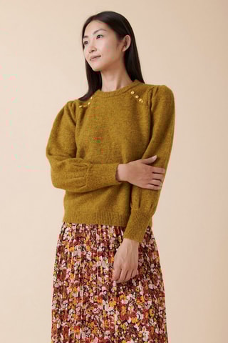 Camisola em lã e mohair Memdebo - Mostarda