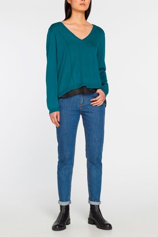 Camisola efeito ilusório Azul-pato