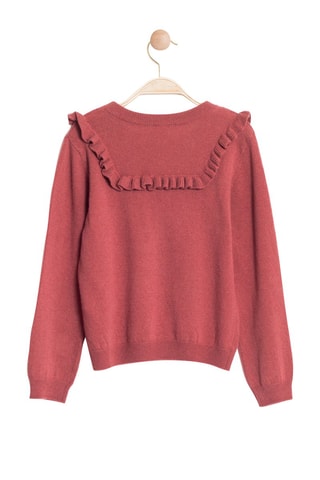 Camisola folheada de lã e caxemira Rosa-velho