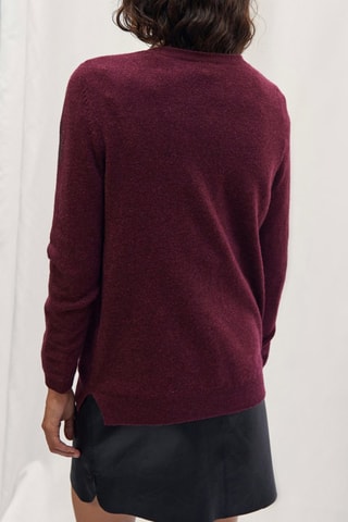 Camisola efeito ilusório em caxemira Bordô e cru