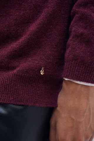 Camisola efeito ilusório em caxemira Bordô e cru