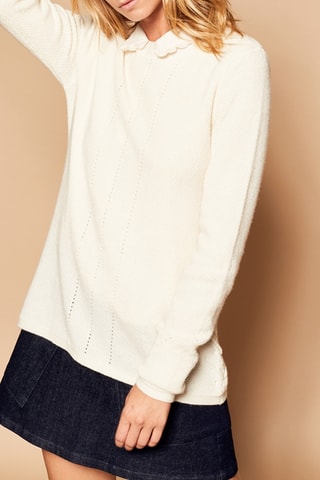 Camisola de lã e caxemira Creme