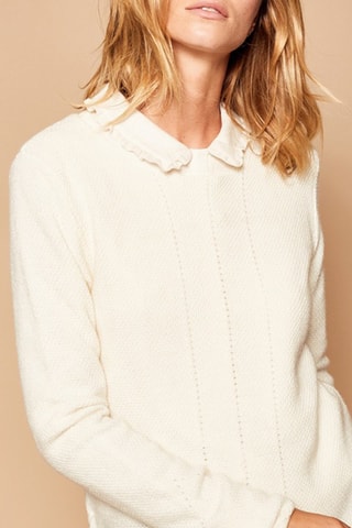 Camisola de lã e caxemira Creme