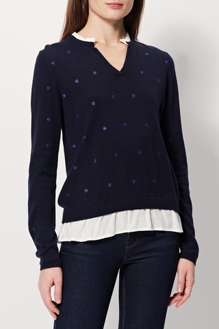 Camisola efeito ilusório Monarch Azul-marinho