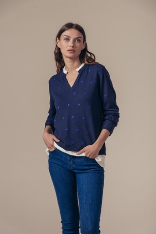 Camisola efeito ilusório Monarch Azul-marinho