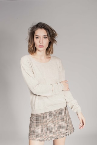 Camisola em caxemira Makina - Bege ­mesclado