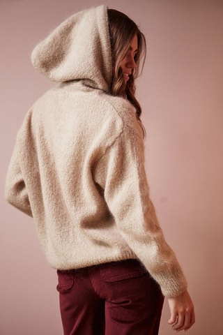 Camisola com capuz em lã mohair Malere - Bege