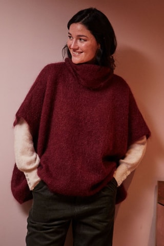 Camisola oversize em lã mohair Maloe - Bordô