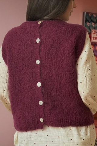 Colete em lã mohair Maelle - Bordô