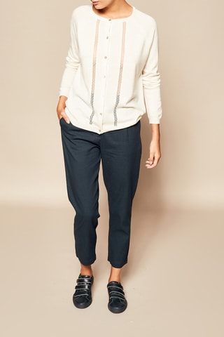 Casaco de lã e caxemira Creme