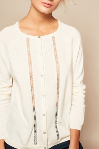 Casaco de lã e caxemira Creme