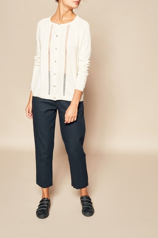 Casaco de lã e caxemira Creme