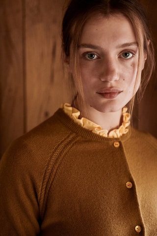 Casaco de malha em caxemira Mouxir - Mostarda