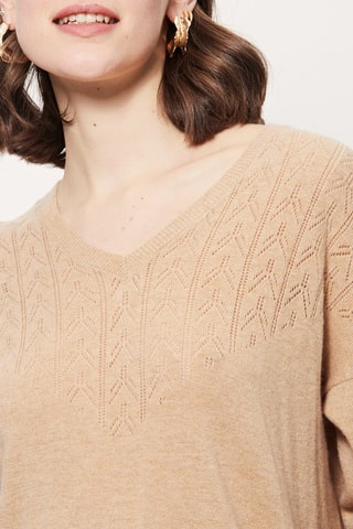 Casaco de malha em lã e caxemira Meredith - Bege