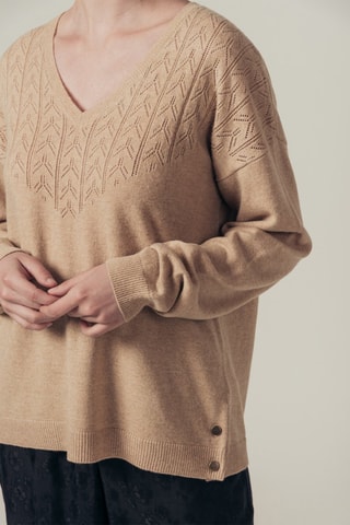 Casaco de malha em lã e caxemira Meredith - Bege