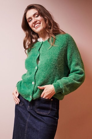 Casaco de malha em alpaca e lã Mirande - Verde