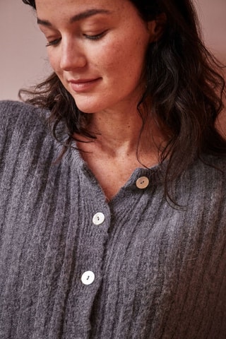 Casaco de malha em bebé alpaca e lã Marcel - Cinzento