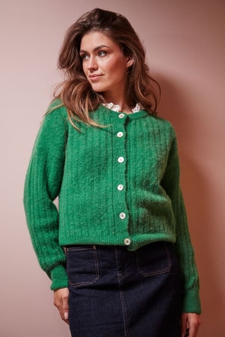 Casaco de malha em bebé alpaca e lã Marcel - Verde