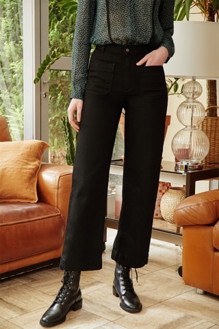 Calças em algodão biológico Pinto - Preto