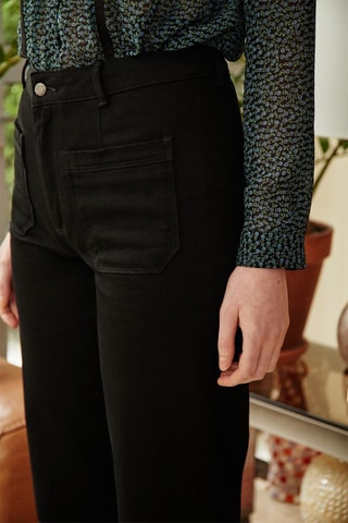 Calças em algodão biológico Pinto - Preto