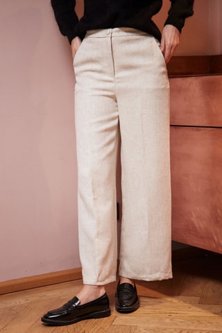 Calças Parme em linho - Bege