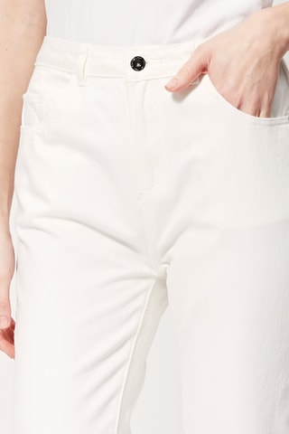 Calças de ganga direitas de cintura subida Pitt Branco