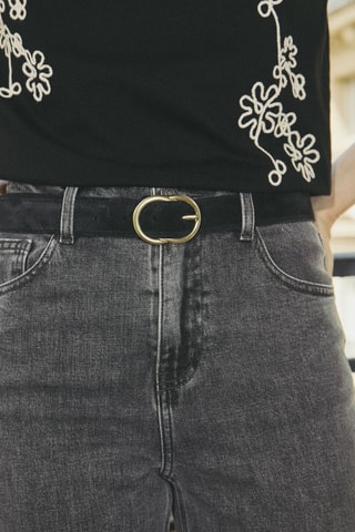 Calças de ganga de cintura alta Paige - Cinzento-escuro