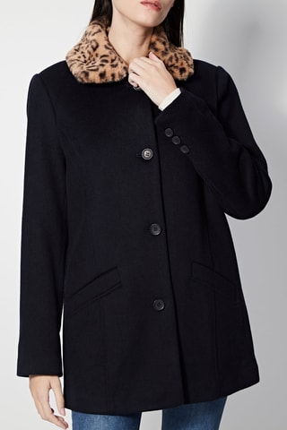 Manteau en laine Loyal - Bleu marine