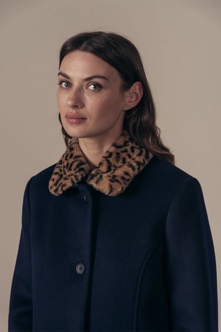 Manteau en laine Loyal - Bleu marine