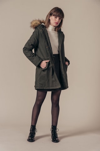 Parca com capuz Lozerne Caqui