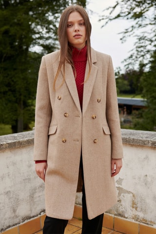 Sobretudo em lã Lawson - Bege­mesclado