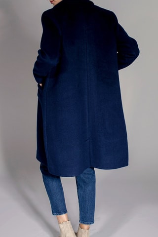 Sobretudo de lã Leonce Azul-marinho