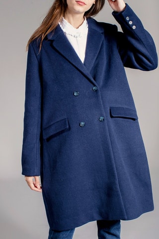 Sobretudo de lã Leonce Azul-marinho