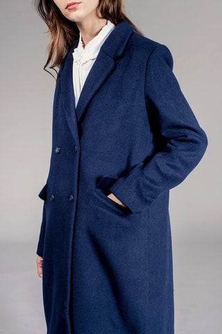 Sobretudo de lã Leonce Azul-marinho