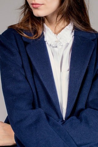 Sobretudo de lã Leonce Azul-marinho