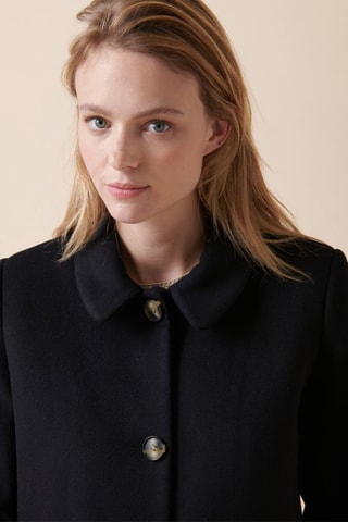 Sobretudo em lã Lozane - Preto