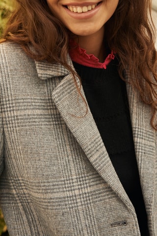 Sobretudo em lã reciclada - Cinzento