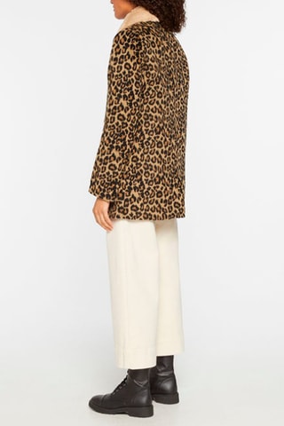 Sobretudo de lã reciclada Bege e castanho