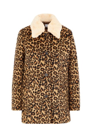 Sobretudo de lã reciclada Bege e castanho