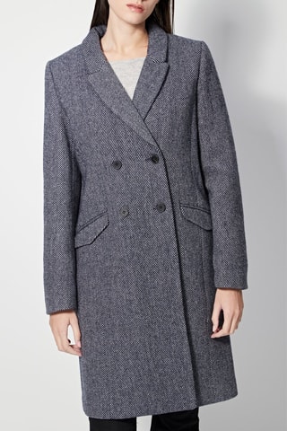 Sobretudo de lã Louisiane Azul-marinho mesclado