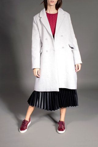 Sobretudo de lã Leonce Cinzento claro