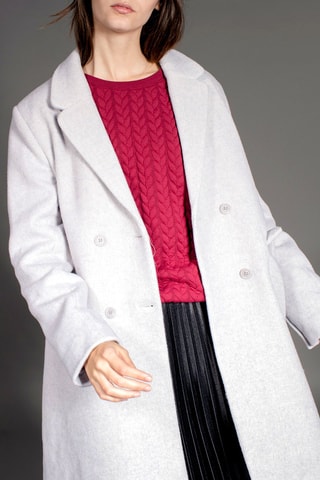 Sobretudo de lã Leonce Cinzento claro