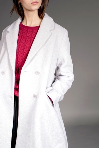 Sobretudo de lã Leonce Cinzento claro