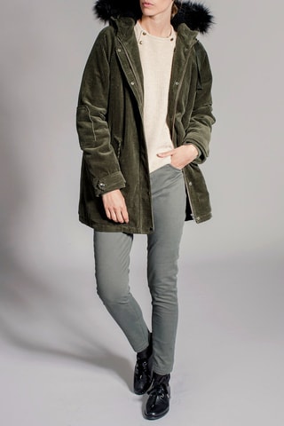 Parka en velours à capuche Lukas - Kaki