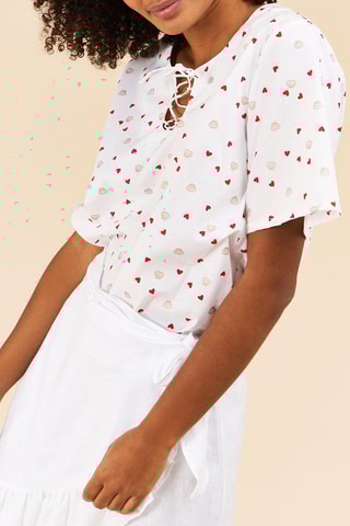 Top Branco e vermelho