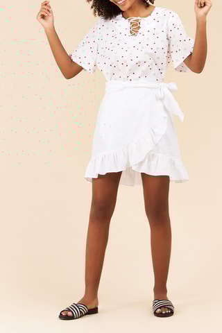 Top Branco e vermelho