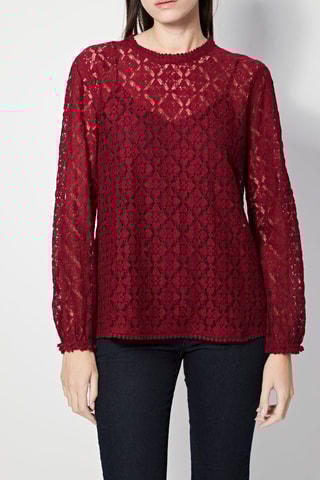 Top em renda Tacoma Bordô